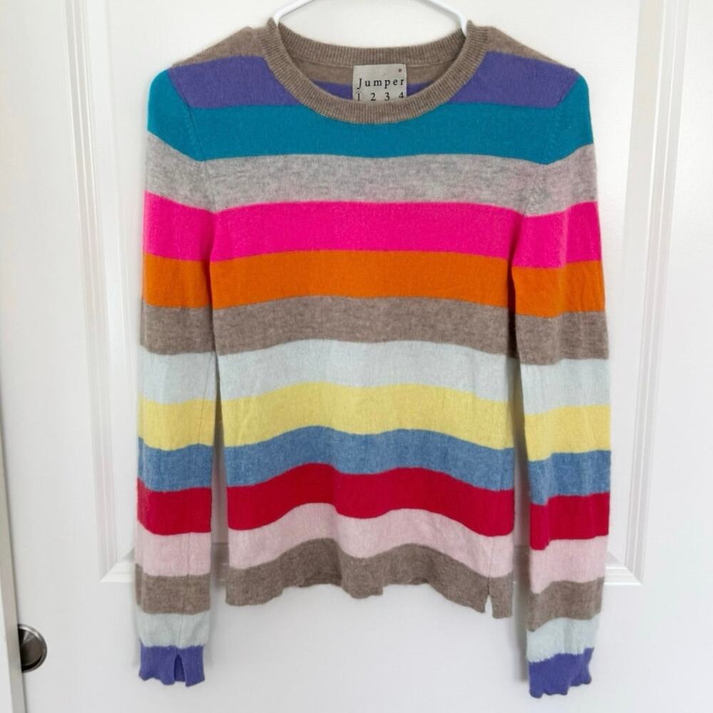 Colorful Striped Crew Neck Sweater by Jumper 1234